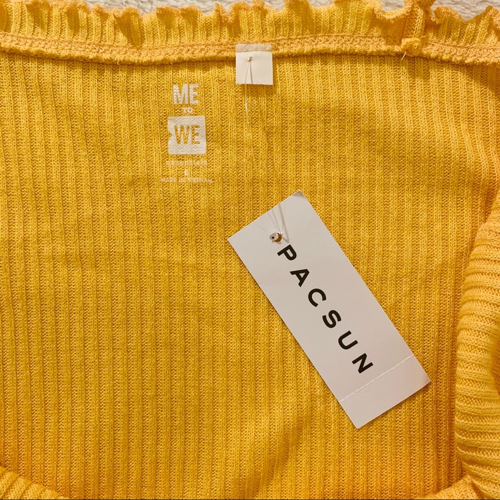 Yellow Ribbed Crop Top - Picture 4 of 4